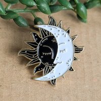 Sun and Moon Enamel Pin badge