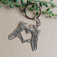 Gothic Skeleton Heart Keyring