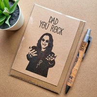 Ozzy Osbourne fathers day card, black sabbath xmas card