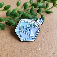 D20 Enamel Pin badge - Magic Spell Potion Bottle