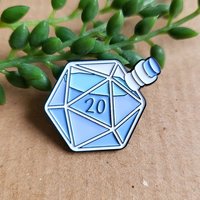 D20 Enamel Pin badge - Magic Spell Potion Bottle