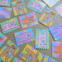 Rex the Runt Stickers - Holographic Vinyl Sticker Pack of 10