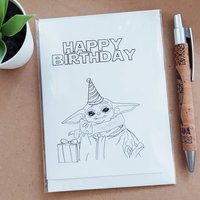 Cute Grogu Birthday Card