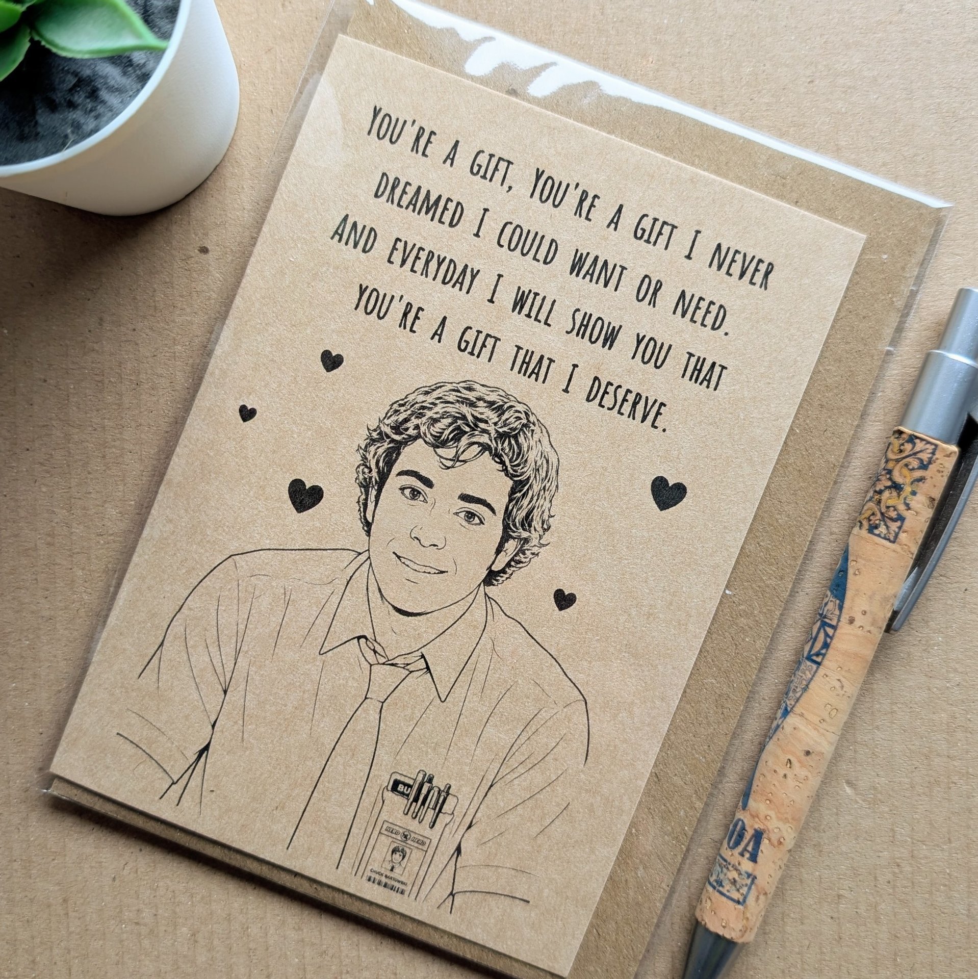 Chuck TV show Valentines Card