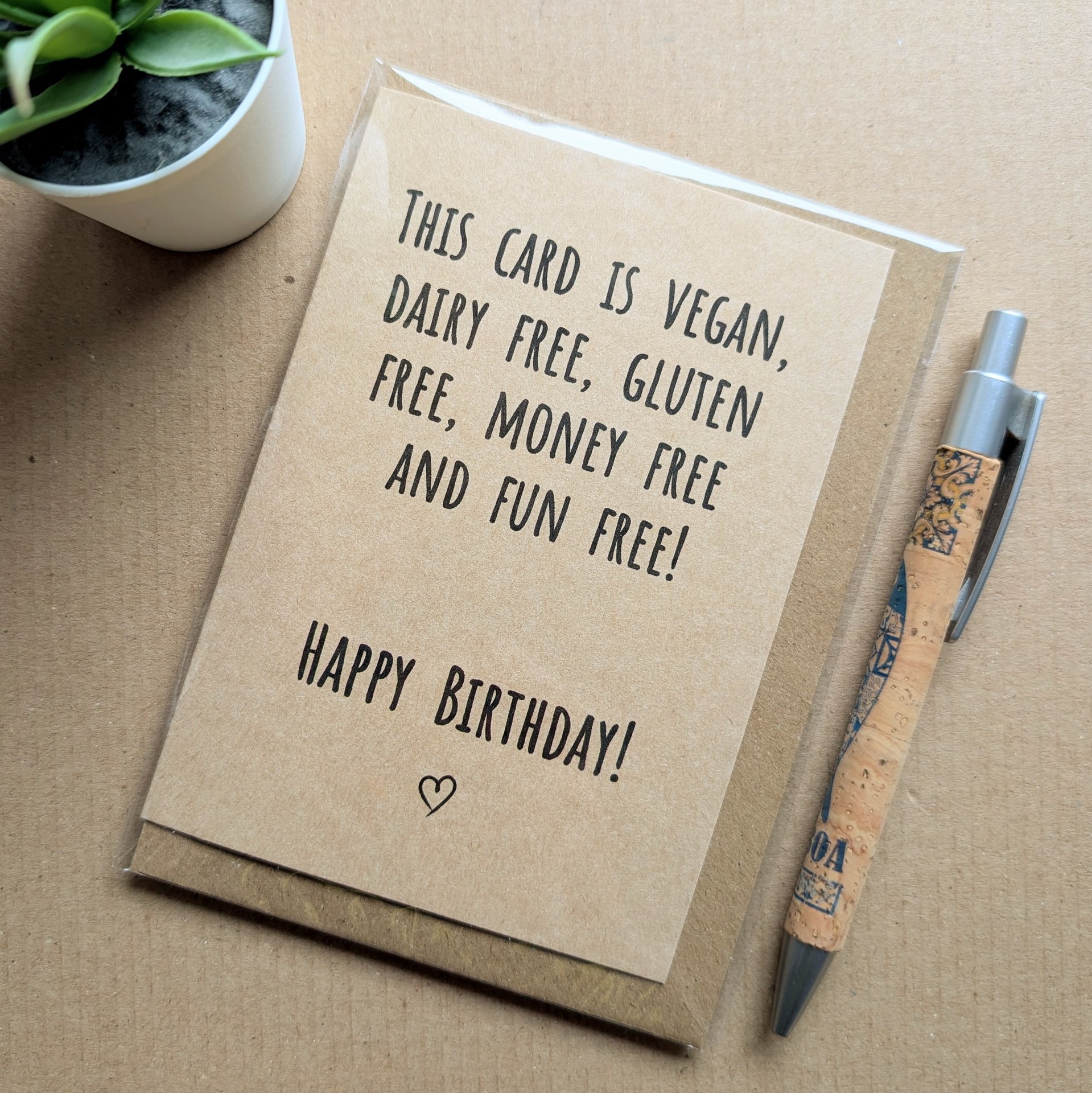 Funny Vegan Gluten Free Birthday Card