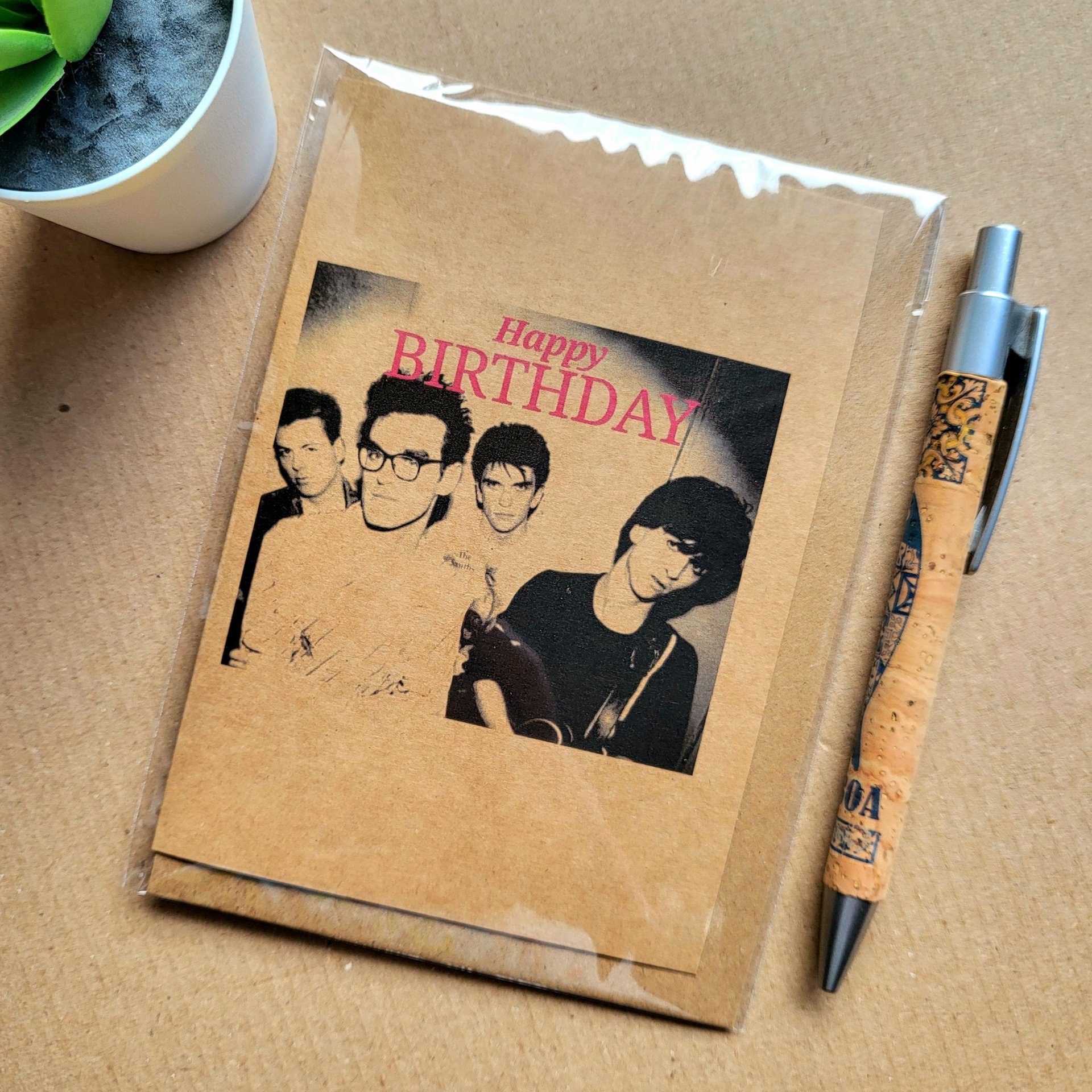 The Smiths Birthday Card  featuring The Smiths album cover with Morrissey and the other band members, text reads 'Happy Birthday'.