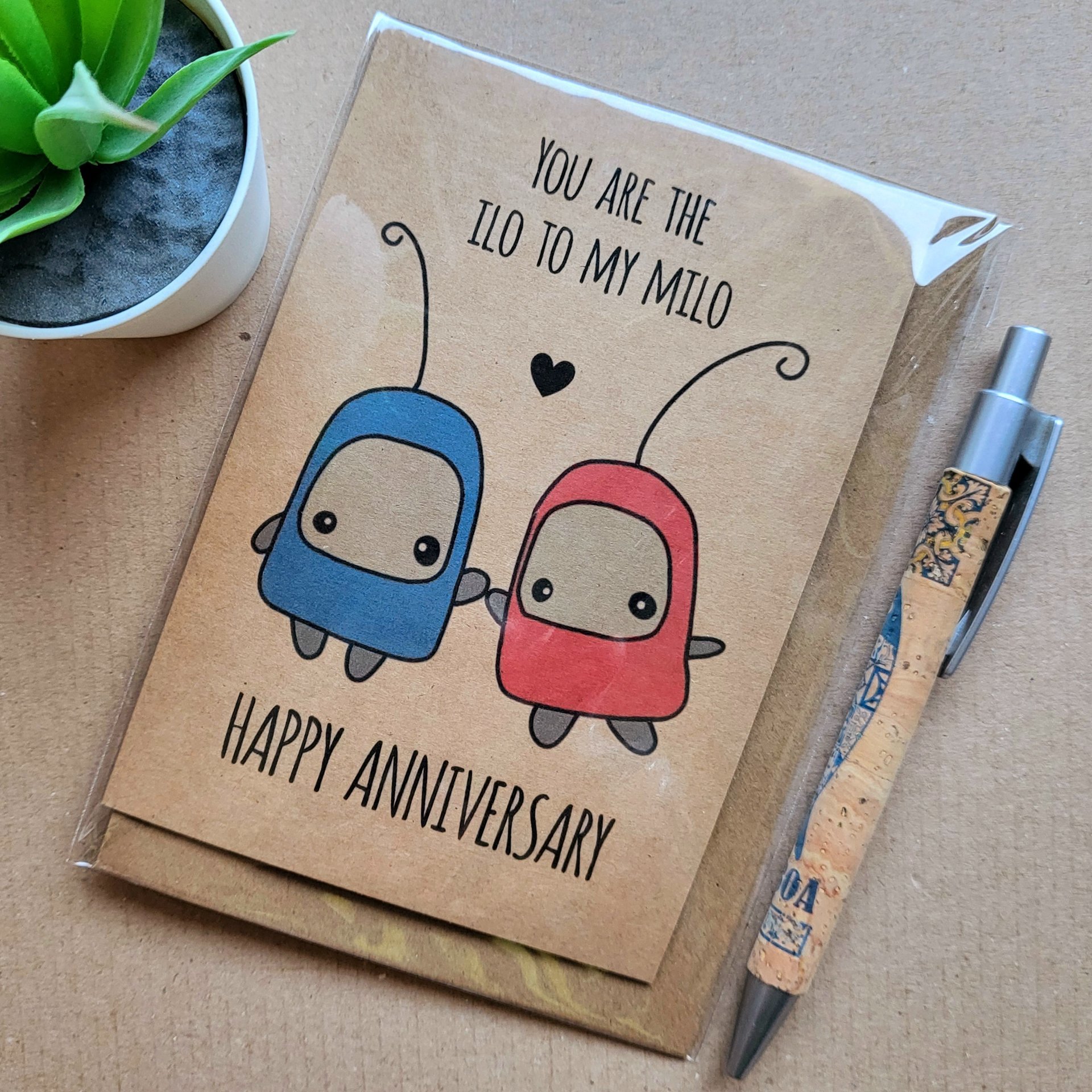 Ilomilo Anniversary card. Video game anniversary card.
