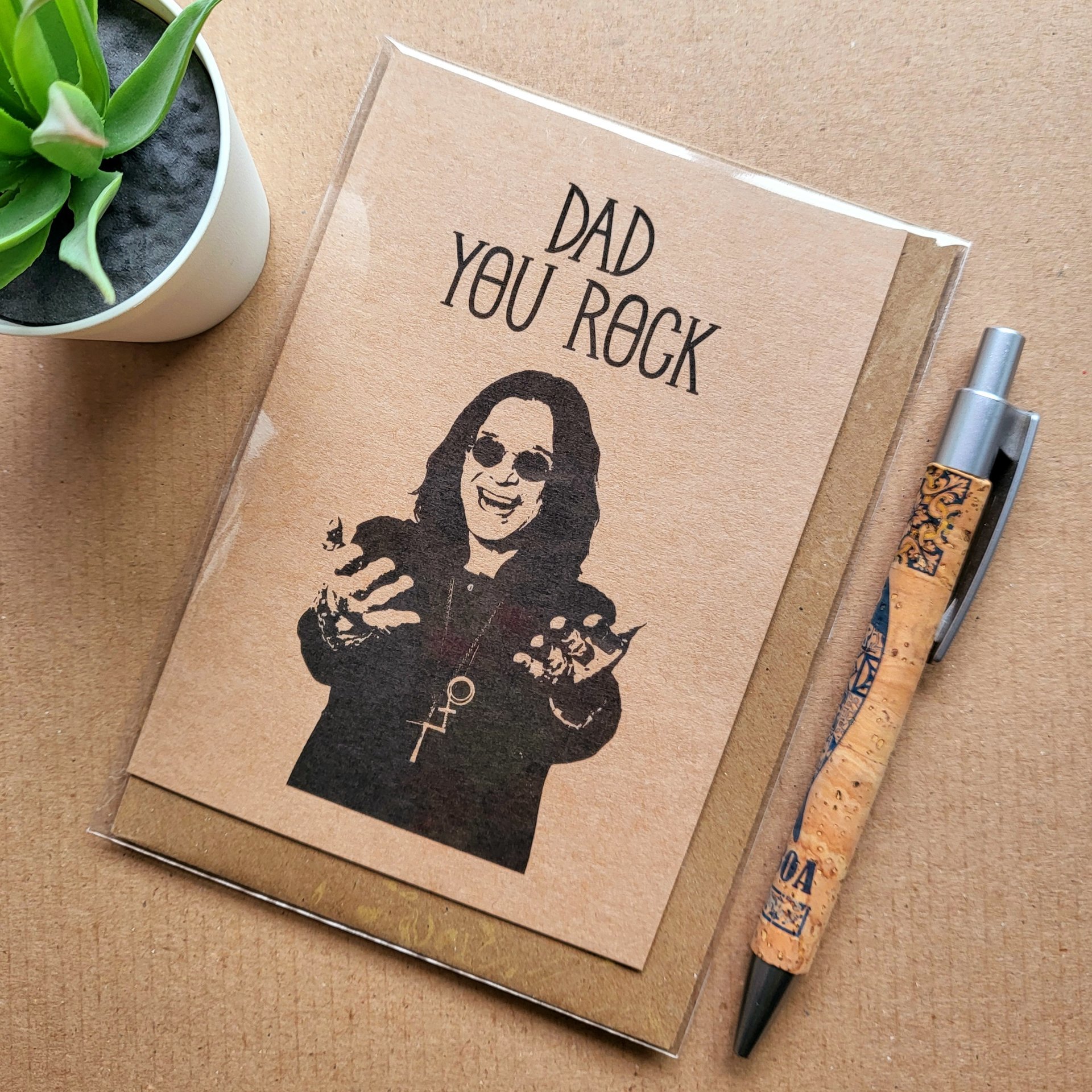 Ozzy Osbourne fathers day card, black sabbath xmas card