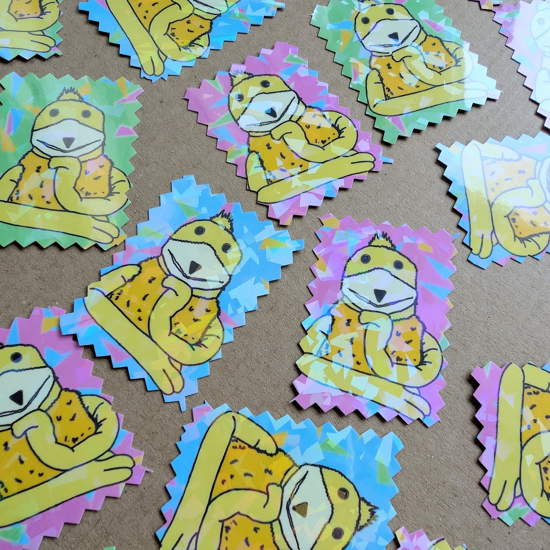 Flat Eric Stickers - Holographic Vinyl Sticker Pack of 10