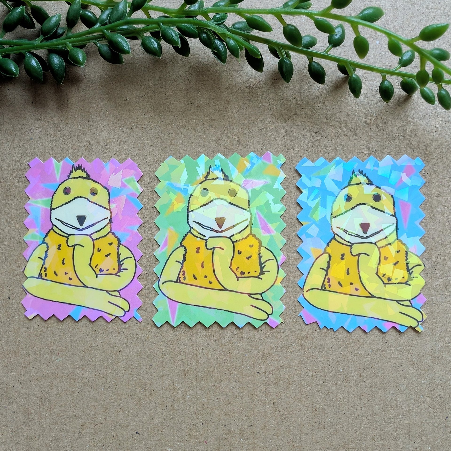 Flat Eric Stickers - Holographic Vinyl Sticker Pack of 10
