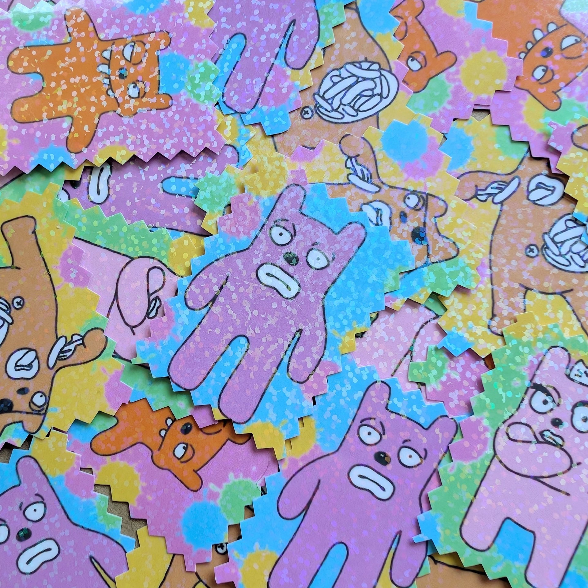 Rex the Runt Stickers - Holographic Vinyl Sticker Pack of 10