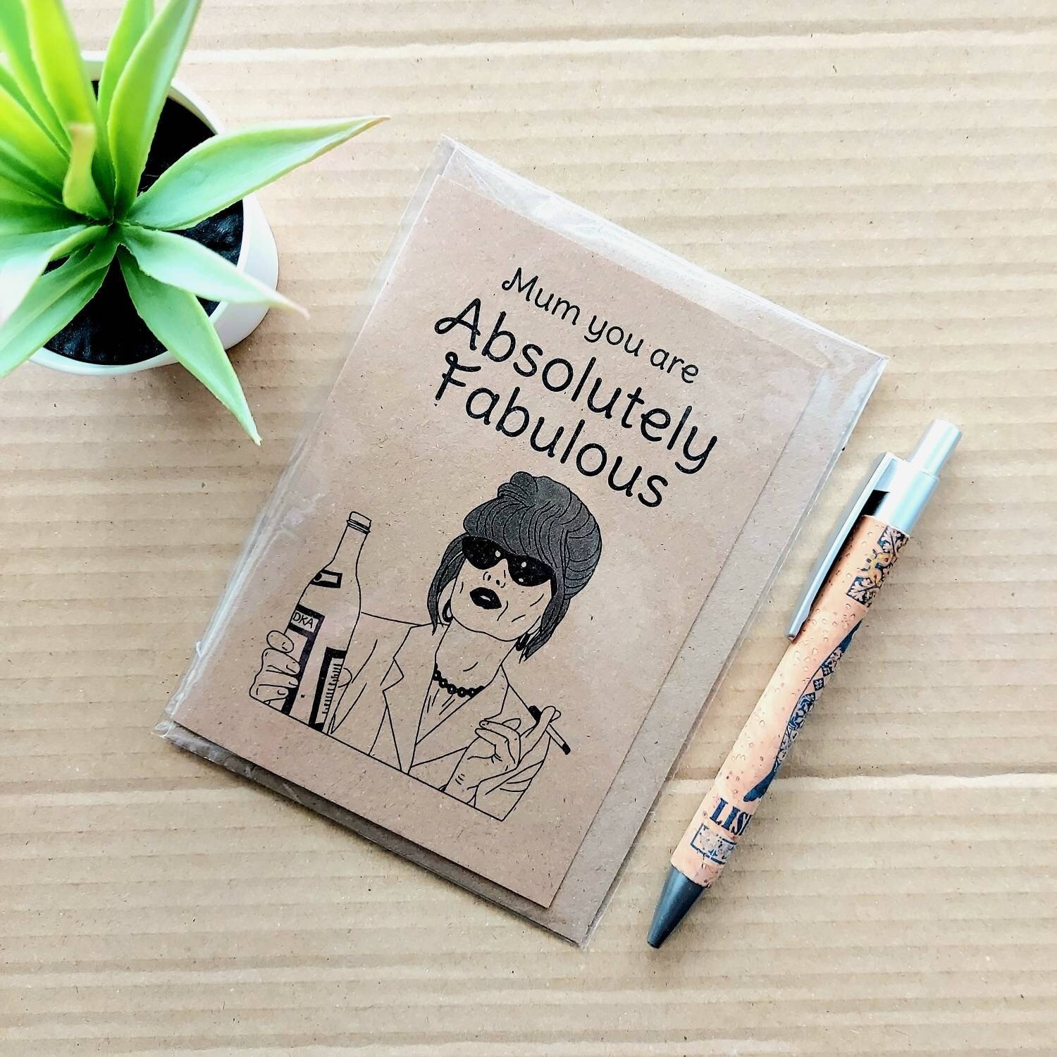 Funny Mum Card - Absolutely Fabulous Mum Birthday card