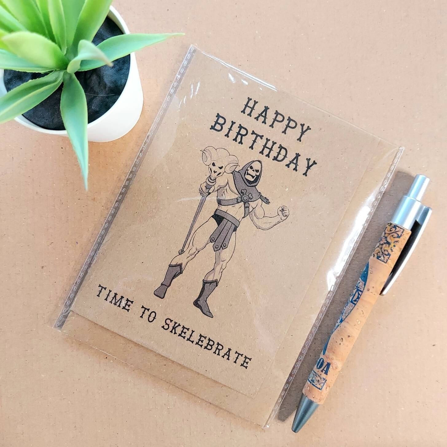 Funny Skeletor Birthday Card - He man Birthday Card