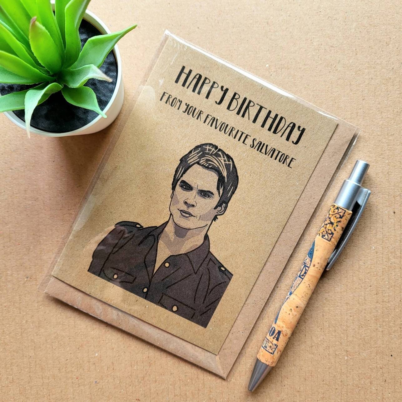 Funny vampire diaries Birthday Card - Damon Salvatore