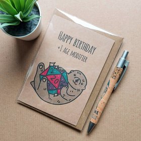 Funny D20 DnD Birthday Card
