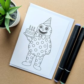 Mr Blobby Colouring Birthday Card