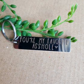 Funny Rude Valentines Keyring - You're My Favorite Asshole