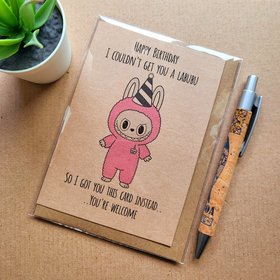 Funny Labubu birthday card