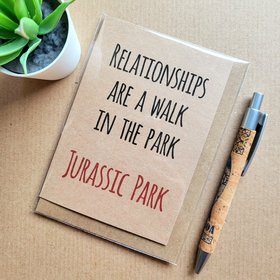 funny anniversary card, jurassic park anniversary card