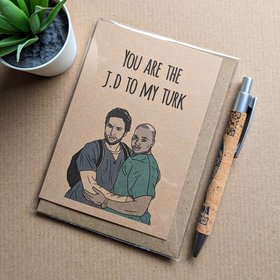 funny scrubs birthday card, turk and jd
