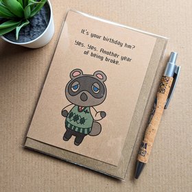 funny animal crossing birthday card