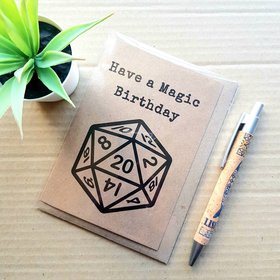 Funny Magic the Gathering Birthday Card - Have a magic Birthday D20 mtg