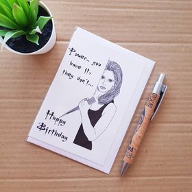 Power Buffy Birthday Card - Buffy The Vampire Slayer Birthday Card