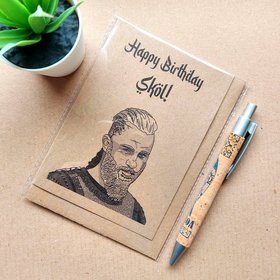 Funny Vikings Birthday Card - Ragnar Lothbrok Skol Birthday card