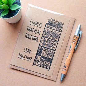 Funny Boardgame Valentines Card - couples that play together stay together