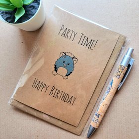 Funny Furby 1990s Birthday card
