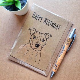Cute Staffie Birthday Card
