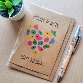 Funny Climber Birthday card - Bouldering heart