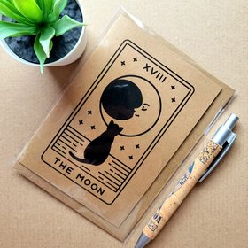 Black Cat Moon Tarot card Birthday Card