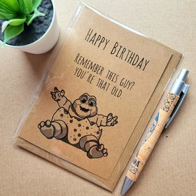 Funny Dinosaurs TV show Birthday card