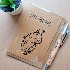 Funny Capybara Christmas Card
