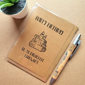 Funny Bookworm Birthday card