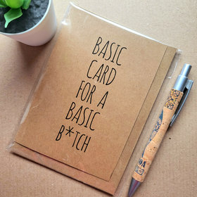 Funny Rude Basic Bitch Birthday card