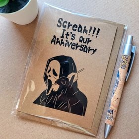 Horror Ghostface Anniversary Card - Scream it's our anniversary!