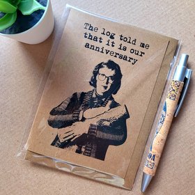 Funny Twin Peaks Anniversary Card - Log Lady