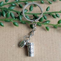 Coffee Cup and Coffe Bean Keyring
