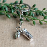 Coffee Cup and Coffe Bean Keyring