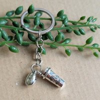 Coffee Cup and Coffe Bean Keyring