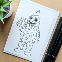 Mr Blobby Colouring Birthday Card