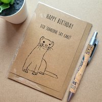 Funny Ferret Birthday Card