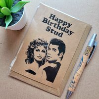 Funny Grease Birthday Card - Stud