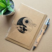 Yin Yang Sun Moon Greeting Card