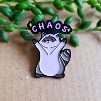 Chaos Raccoon Enamel Pin Badge