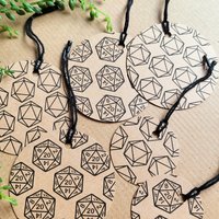 D20 Dungeons and Dragons Gift Tags