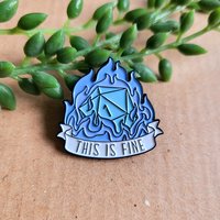 D20 Enamel Pin badge - NAT 1