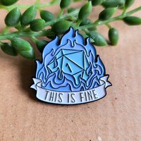 D20 Enamel Pin badge - NAT 1